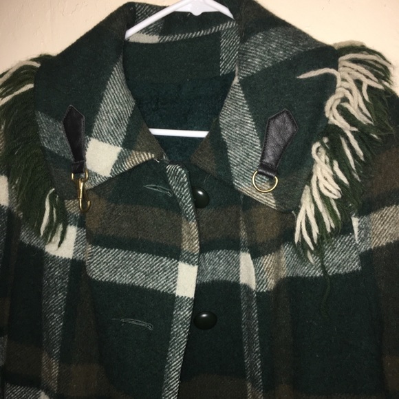 60s Vintage Betty Rose Wool plaid cape Coat - Picture 4 of 8